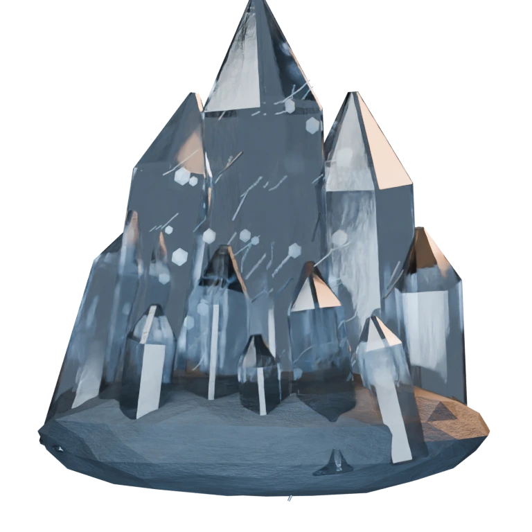A project-authored transparent crystal cluster study